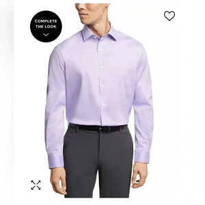 Men's Big & Tall Classic/ Regular Fit Wrinkle Free Poplin Solid Dress Shirt